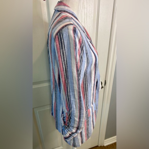 🖤”Laundry By Shelli Segal” NWT Multicolor Striped Blazer w/ Pockets - Picture 14 of 15